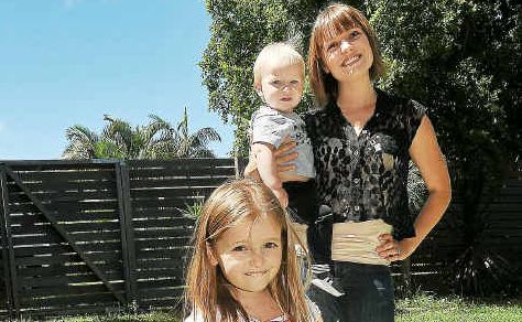 Home support: Heidi Cansdell with two surfers in the making Oscar, 1, and Paris, 4. Home support: Heidi Cansdell with two surfers in the making Oscar, 1, and Paris, 4.